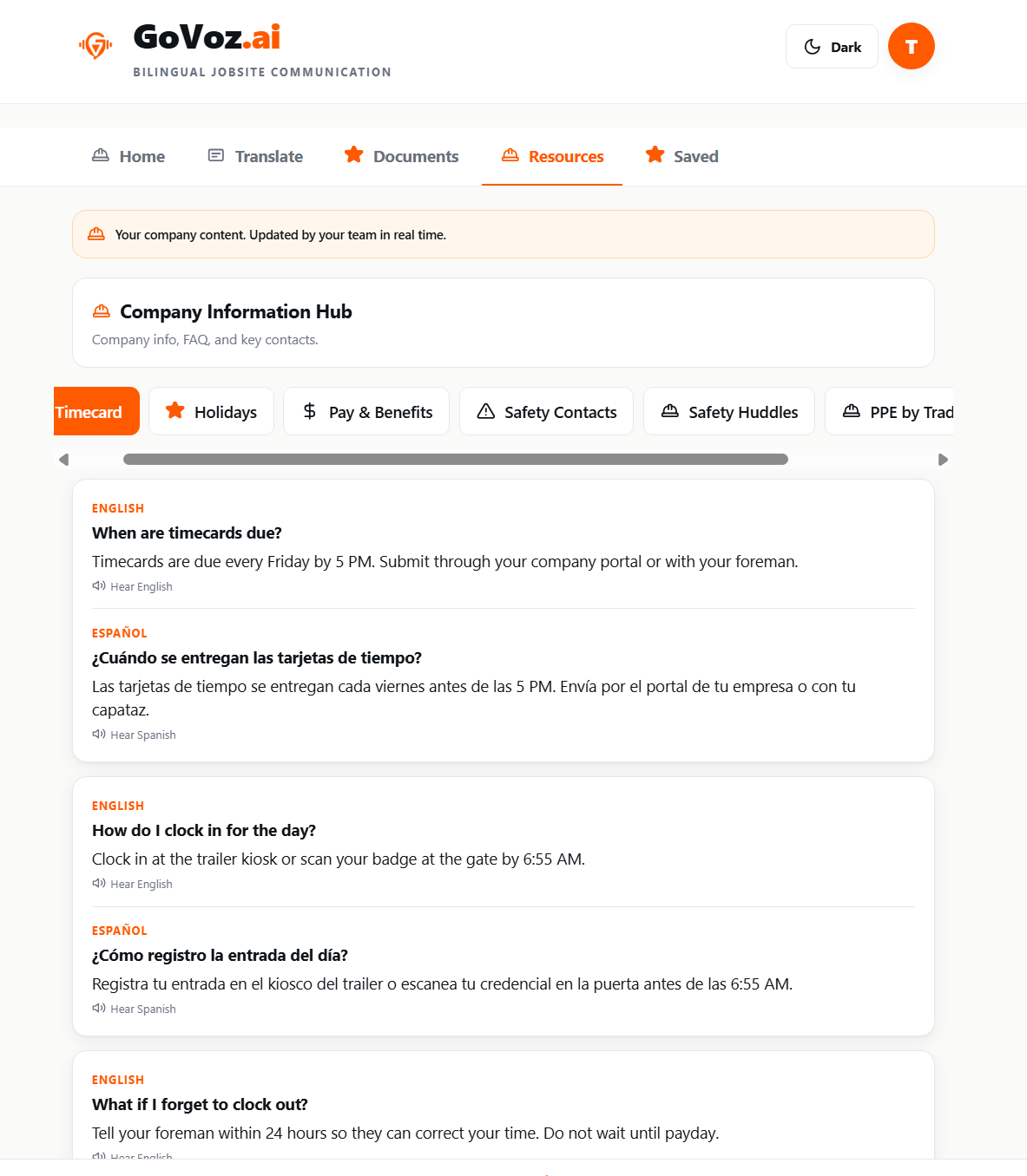 Resources hub